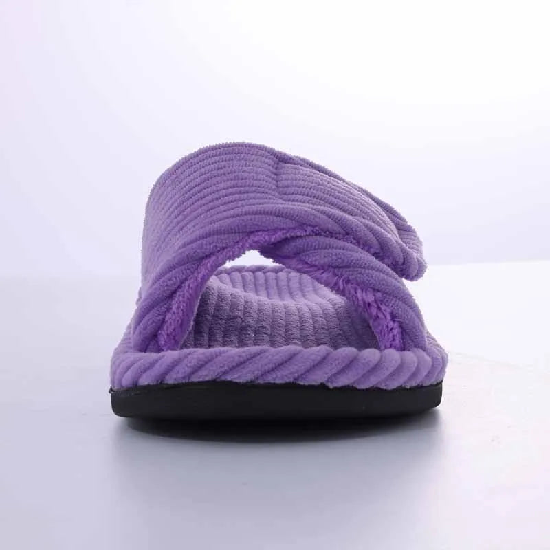 Spa Women's Fuzzy Faux Fur Slippers With Memory Foam Comfort