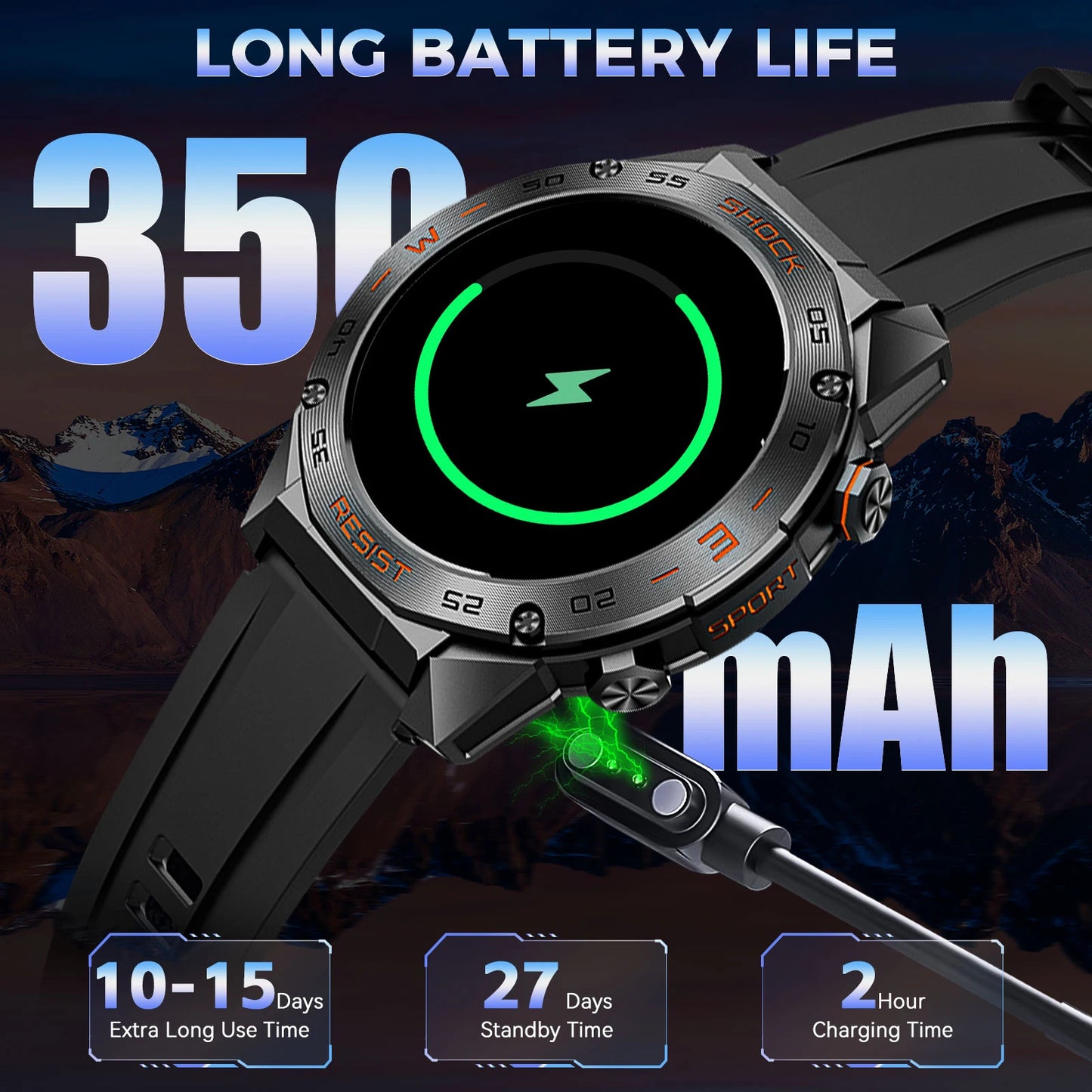 LaNikar Military Smartwatch For Men With Heart Rate SpO2