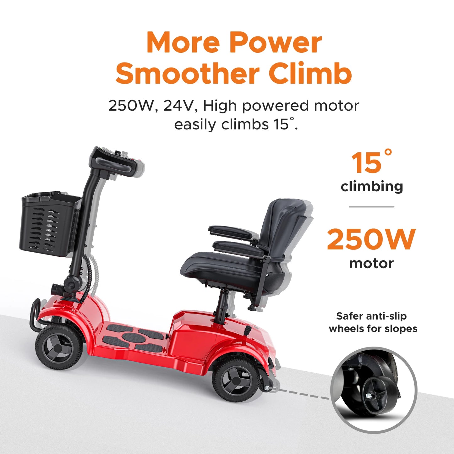 ENGWE Four Wheel Electric Scooter 250W Max 15.5 Miles Range
