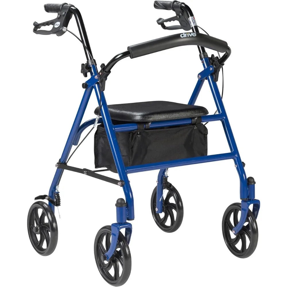 Four Wheel Rollator Walker With Seat Height Adjustable