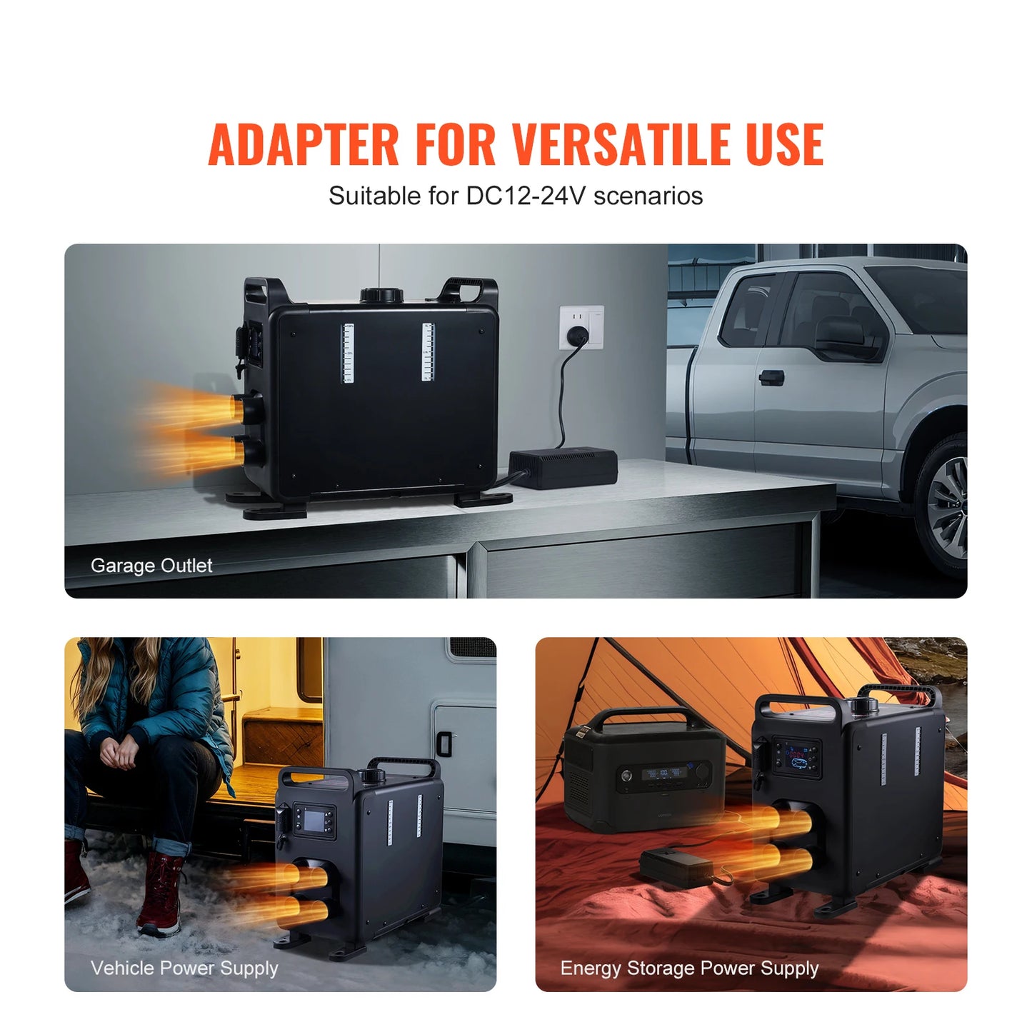 SucceBuy 8KW Diesel Heater 12V/24V Diesel Air Heater Bluetooth APP Remote Control and Display Screen, CO Alarm for Vehicles RVs