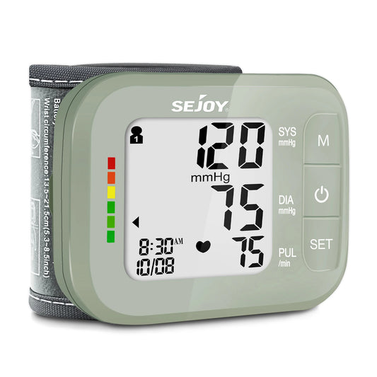 Sejoy Wrist Blood Pressure Monitor With Heartbeat Detection