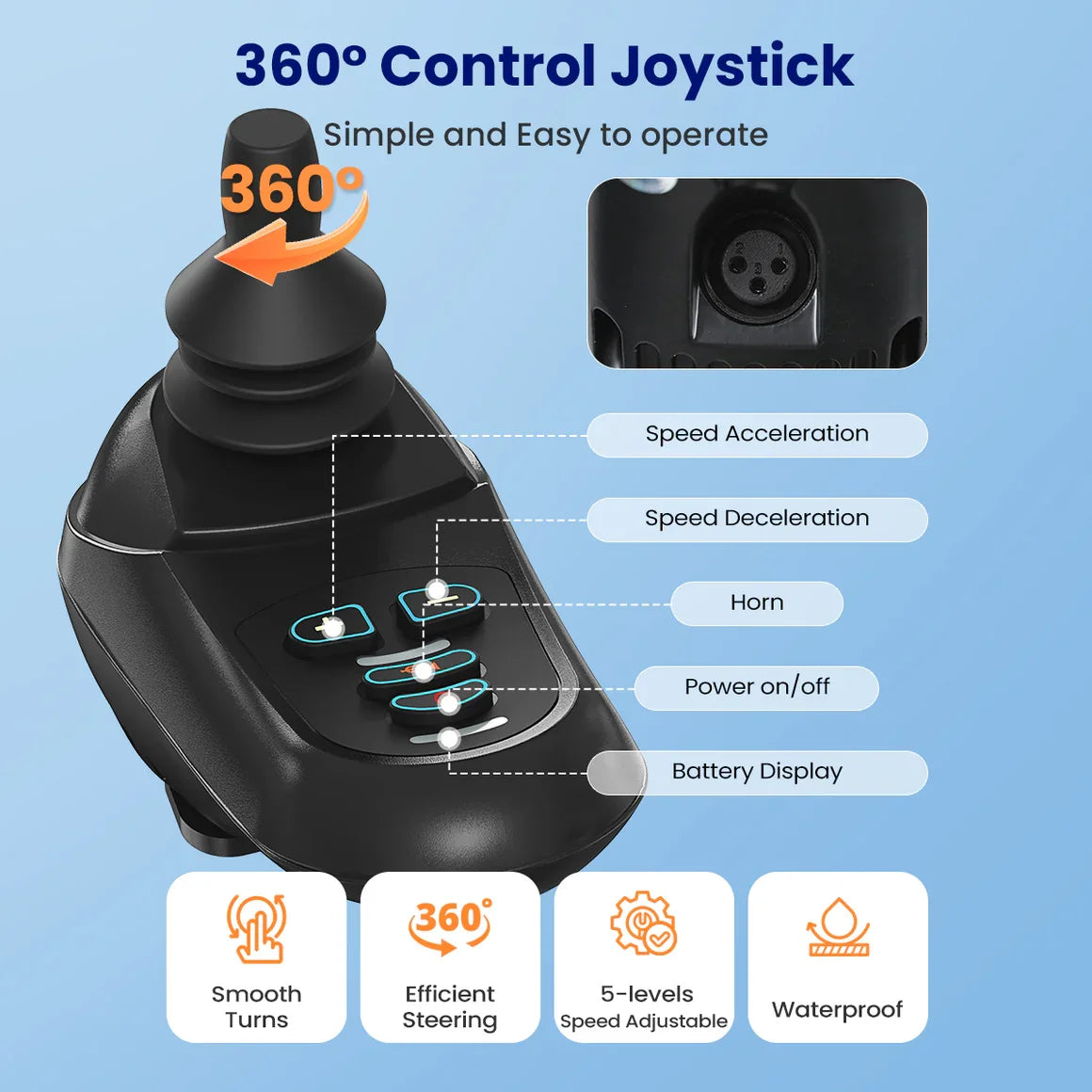 Maidesite Folding Electric Wheelchair For Adults Compact