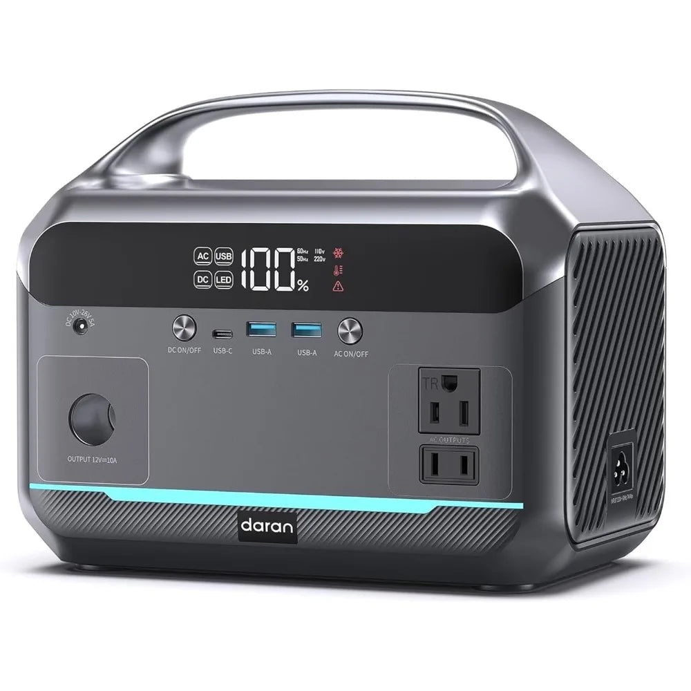 Portable Power Station 600W 288Wh LiFePO4 Solar Generator