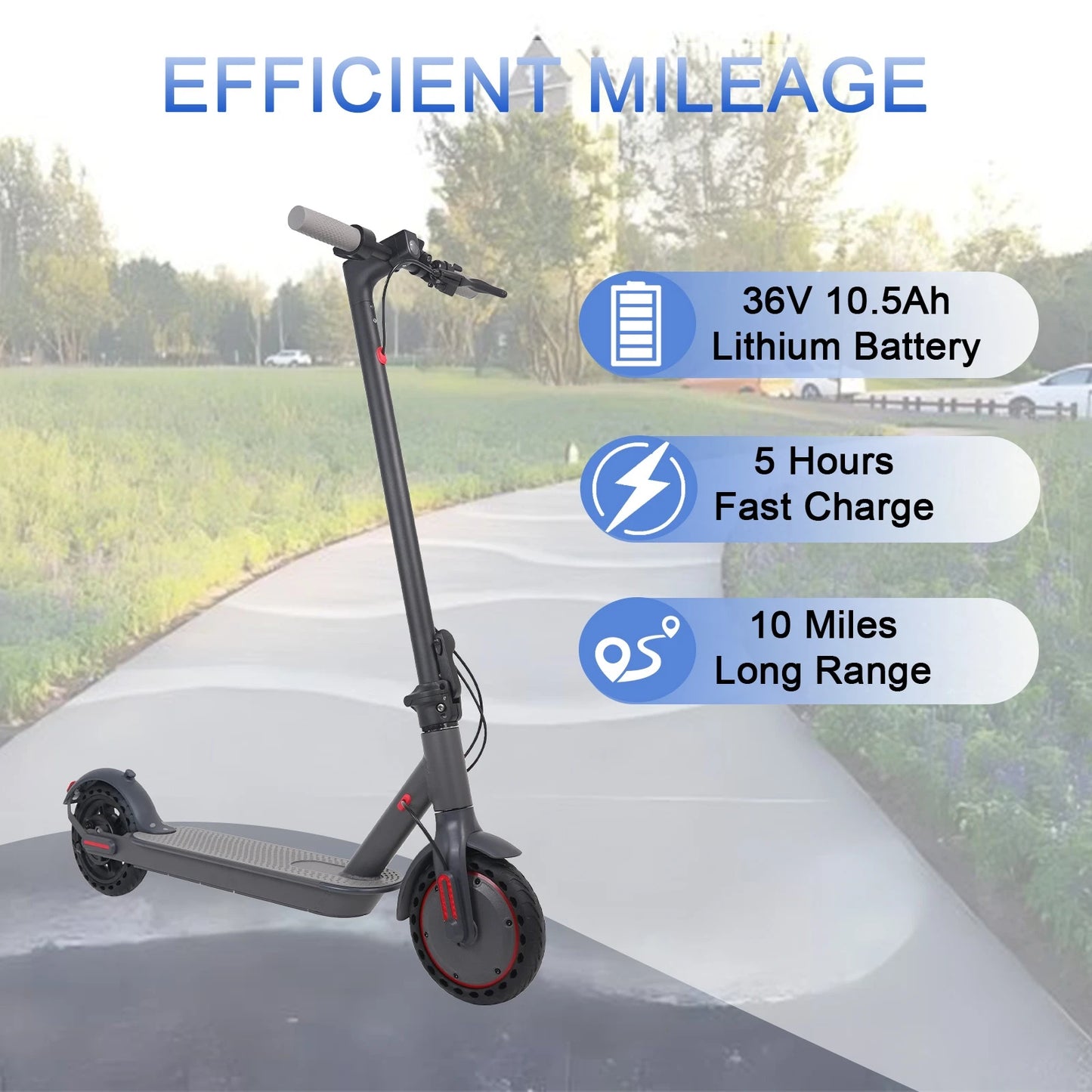 Surpooter Electric Scooter 350W 36V 10.5Ah Foldable Waterproof